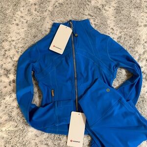 lululemon athletica Women's Bright Blue Zip Jacket w/ leggings